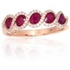 Auksinis žiedas - 19 - 2.58 g. - Briliantai (0,17Ct), Rubinas (1,3Ct)