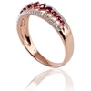 Auksinis žiedas su brangakmeniais. Metalas: Raudonas Auksas. Praba: 585°. Akmuo: Briliantai , Rubinas - 17.5 - 1.97 g. - Briliantai (0,116Ct), Rubinas (0,379Ct)