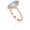 Auksinis žiedas su brangakmeniais. Metalas: Raudonas Auksas. Praba: 585°. Akmuo: Briliantai , Mėlynas topazas - 17 - 1.85 g. - Briliantai (0,068Ct), Mėlynas topazas (1,19Ct)