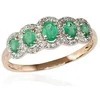 Auksinis žiedas su brangakmeniais. Metalas: Raudonas Auksas. Praba: 585°. Akmuo: Briliantai , Smaragdas - 17 - 1.68 g. - Briliantai (0,144Ct), Smaragdas (0,576Ct)