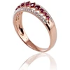 Auksinis žiedas su brangakmeniais. Metalas: Raudonas Auksas. Praba: 585°. Akmuo: Briliantai , Rubinas - 17.5 - 1.97 g. - Briliantai (0,116Ct), Rubinas (0,379Ct)
