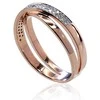 Auksinis žiedas su brangakmeniais. Metalas: Raudonas Auksas. Praba: 585°. Akmuo: Briliantai - 18.5 - 2.75 g. - Briliantai (0,126Ct)