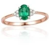 Auksinis žiedas su brangakmeniais. Metalas: Raudonas Auksas. Praba: 585°. Akmuo: Briliantai , Smaragdas - 16 - 1.05 g. - Briliantai (0,036Ct), Smaragdas (0,4Ct)