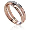 Auksinis žiedas su brangakmeniais. Metalas: Raudonas Auksas. Praba: 585°. Akmuo: Briliantai - 18.5 - 2.75 g. - Briliantai (0,126Ct)