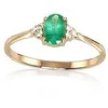 Auksinis žiedas su brangakmeniais. Metalas: Raudonas Auksas. Praba: 585°. Akmuo: Briliantai , Smaragdas - 16 - 1.05 g. - Briliantai (0,036Ct), Smaragdas (0,4Ct)
