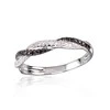 Auksinis žiedas su brangakmeniais. Metalas: Baltas Auksas. Praba: 585°. Akmuo: Briliantai , Briliantai (Juodi) - 16 - 1.4 g. - Briliantai (0,08Ct), Briliantai (Juodi) (0,061Ct)