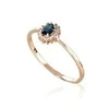 Auksinis žiedas su brangakmeniais. Metalas: Raudonas Auksas. Praba: 585°. Akmuo: Briliantai , Safyras - 16.5 - 0.88 g. - Briliantai (0,036Ct), Safyras (0,26Ct)