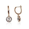 Auksiniai auskarai anglišku užsegimu, Raudonas Auksas, Cirkonai - 2.4 g. - 23 mm.