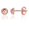 Auksiniai auskarai vinukai, Raudonas Auksas, Be akmens - 4 mm. - 0.24 g.