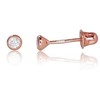 Auksiniai auskarai vinukai, užsukami, Raudonas Auksas, Cirkonai - 3 mm. - 0.3 g.