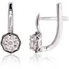 Auksiniai auskarai su brangakmeniais. Metalas: Baltas Auksas. Praba: 585°. Akmuo: Briliantai - 2.21 g. - 13 mm. - Briliantai (0,1Ct)