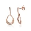 Auksiniai auskarai su brangakmeniais. Metalas: Raudonas Auksas. Praba: 585°. Akmuo: Briliantai - 2.6 g. - 24 mm. - Briliantai (0,09Ct)