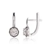 Auksiniai auskarai su brangakmeniais. Metalas: Baltas Auksas. Praba: 585°. Akmuo: Briliantai - 2.21 g. - 13 mm. - Briliantai (0,1Ct)