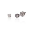 Auksiniai auskarai su brangakmeniais. Metalas: Baltas Auksas. Praba: 585°. Akmuo: Briliantai - 3 mm. - 0.84 g. - Briliantai (0,054Ct)