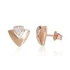 Auksiniai auskarai su brangakmeniais. Metalas: Raudonas Auksas. Praba: 585°. Akmuo: Briliantai - 2.27 g. - 11 mm. - Briliantai (0,06Ct)