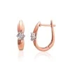 Auksiniai auskarai su brangakmeniais. Metalas: Raudonas/Baltas Auksas. Praba: 585°. Akmuo: Briliantai - 3.03 g. - 17 mm. - Briliantai (0,115Ct)