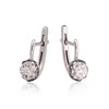 Auksiniai auskarai su brangakmeniais. Metalas: Baltas Auksas. Praba: 585°. Akmuo: Briliantai - 2.21 g. - 13 mm. - Briliantai (0,1Ct)