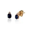 Auksiniai auskarai vinukai, Raudonas Auksas, Briliantai , Safyras - 1.32 g. - 7 mm. - Briliantai (0,036Ct), Safyras (0,798Ct)