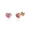 Auksiniai auskarai vinukai, Raudonas Auksas, Cirkonai - 5 mm. - 0.57 g.