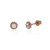 Auksiniai auskarai vinukai, užsukami, Raudonas Auksas, Cirkonai - 4 mm. - 0.42 g.