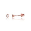 Auksiniai auskarai vinukai, užsukami, Raudonas Auksas, Cirkonai - 3 mm. - 0.3 g.