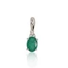 Auksinis pakabukas su brangakmeniais. . Praba: 585°. Akmuo: Briliantai , Smaragdas - 0.45 g. - 14 mm. - Briliantai (0,018Ct), Smaragdas (0,336Ct)