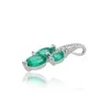 Auksinis pakabukas su brangakmeniais. Metalas: Baltas Auksas. Praba: 585°. Akmuo: Briliantai , Smaragdas - 1.2 g. - 20 mm. - Briliantai (0,125Ct), Smaragdas (1,127Ct)