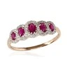 Auksinis žiedas su brangakmeniais. Metalas: Raudonas Auksas. Praba: 585°. Akmuo: Briliantai , Rubinas - 18 - 1.68 g. - Briliantai (0,133Ct), Rubinas (0,577Ct)