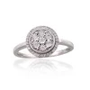 Auksinis žiedas su brangakmeniais. Metalas: Baltas Auksas. Praba: 585°. Akmuo: Briliantai - 18.5 - 3.09 g. - Briliantai (0,2Ct)