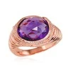 Auksinis žiedas su brangakmeniais. Metalas: Raudonas Auksas. Praba: 585°. Akmuo: Briliantai , Ametistas - 18 - 9.72 g. - Briliantai (0,192Ct), Ametistas (7,737Ct)