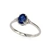 Auksinis žiedas su brangakmeniais. Metalas: Baltas Auksas. Praba: 585°. Akmuo: Briliantai , Safyras - 15.5 - 1.43 g. - Briliantai (0,04Ct), Safyras (0,526Ct)