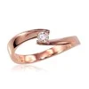 Auksinis žiedas su brangakmeniais. Metalas: Raudonas Auksas. Praba: 585°. Akmuo: Briliantai - 17 - 2.78 g. - Briliantai (0,13Ct)