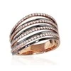 Auksinis žiedas su brangakmeniais. Metalas: Raudonas Auksas. Praba: 750°. Akmuo: Briliantai - 17 - 4.89 g. - Briliantai (0,41Ct)