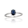 Auksinis žiedas su brangakmeniais. Metalas: Baltas Auksas. Praba: 585°. Akmuo: Briliantai , Safyras - 16.5 - 1.12 g. - Briliantai (0,04Ct), Safyras (0,48Ct)