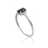Auksinis žiedas su brangakmeniais. Metalas: Baltas Auksas. Praba: 585°. Akmuo: Briliantai , Safyras - 16.5 - 1.12 g. - Briliantai (0,04Ct), Safyras (0,48Ct)