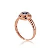 Auksinis žiedas su brangakmeniais. Metalas: Raudonas Auksas. Praba: 585°. Akmuo: Briliantai , Safyras - 18.5 - 3.97 g. - Briliantai (0,052Ct), Safyras (0,673Ct)