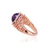 Auksinis žiedas su brangakmeniais. Metalas: Raudonas Auksas. Praba: 585°. Akmuo: Briliantai , Ametistas - 18 - 9.72 g. - Briliantai (0,192Ct), Ametistas (7,737Ct)
