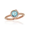 Auksinis žiedas su brangakmeniais. Metalas: Raudonas Auksas. Praba: 585°. Akmuo: Briliantai , Mėlynas topazas - 17 - 2.25 g. - Briliantai (0,005Ct), Mėlynas topazas (1,04Ct)