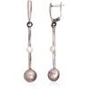 Sidabriniai auskarai anglišku užsegimu, Metalas: Sidabras, Praba: 925°, Akmuo: Perlai - 5.8 g. - 63 mm.