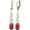 Sidabriniai auskarai anglišku užsegimu, Metalas: Sidabras, Praba: 925°, Akmuo: Koralas (Imitacija) - 60 mm. - 8.3 g.