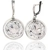 Sidabriniai auskarai anglišku užsegimu, Metalas: Sidabras, Praba: 925°, Akmuo: Kristalai - 40 mm. - 6.7 g.