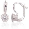 Sidabriniai auskarai anglišku užsegimu, Metalas: Sidabras, Praba: 925°, Akmuo: Cirkonai - 2.4 g. - 17 mm.