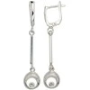 Sidabriniai auskarai anglišku užsegimu, Metalas: Sidabras, Praba: 925°, Akmuo: Cirkonai - 3.5 g. - 47 mm.