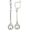 Sidabriniai auskarai anglišku užsegimu, Metalas: Sidabras, Praba: 925°, Akmuo: Cirkonai - 3.4 g. - 47 mm.