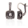 Sidabriniai auskarai anglišku užsegimu, Metalas: Sidabras, Praba: 925°, Akmuo: Cirkonai - 3.3 g. - 21 mm.