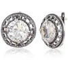 Sidabriniai auskarai anglišku užsegimu, Metalas: Sidabras, Praba: 925°, Akmuo: Cirkonai - 16 mm. - 6.6 g.