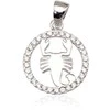 Sidabrinis pakabukas Zodiakas. . Praba: 925°. Akmuo: Cirkonai - 2.6 g. - 24 mm.