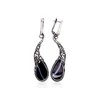 Sidabriniai auskarai anglišku užsegimu, Metalas: Sidabras, Praba: 925°, Akmuo: Agatas - 10.3 g. - 56 mm.