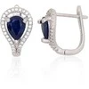 Sidabriniai auskarai - 16 mm. - 4.4 g. - Cirkonai , Safyras (2,2Ct)