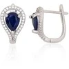 Sidabriniai auskarai - 16 mm. - 4.4 g. - Cirkonai , Safyras (2,2Ct)